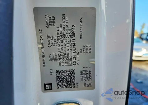 2018 Chevrolet Colorado z USA, uszkodzony, nr VIN 1GCHTBEN4J1306012